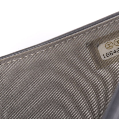 Chanel Lambskin Quilted Compact Boy Wallet Dark Grey 10 of 12