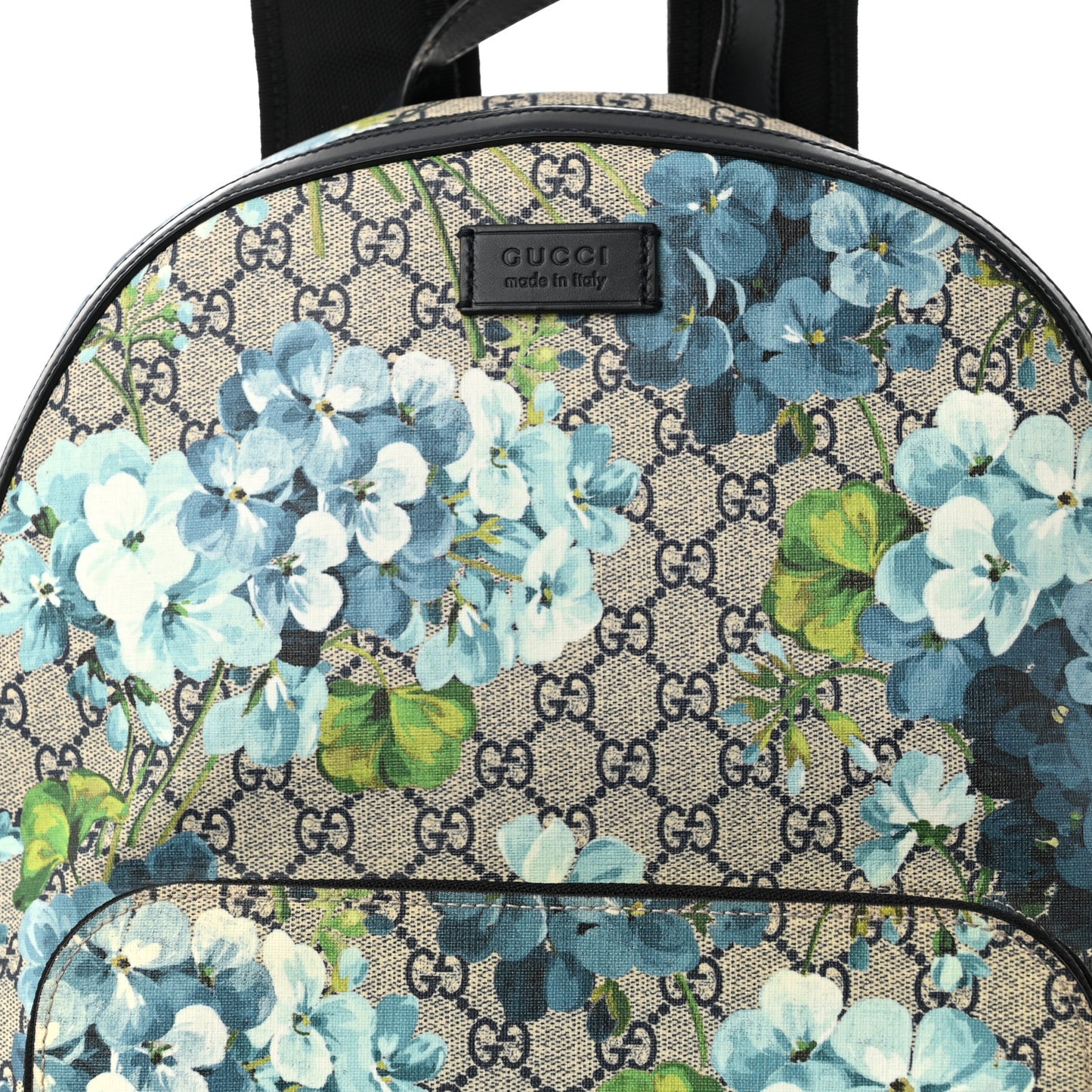 GG Supreme Monogram Blooms Medium Day Backpack Beige Blue Navy