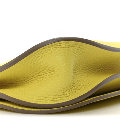 Hermes Taurillon Clemence Chevre Mysore Saut 25  Lime 8 of 9
