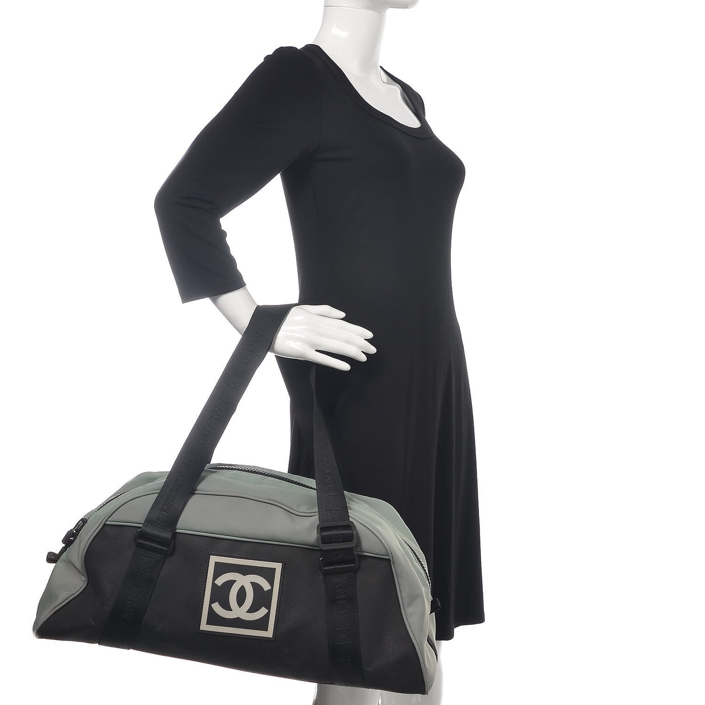 Nylon Sport Logo Duffel Black Blue