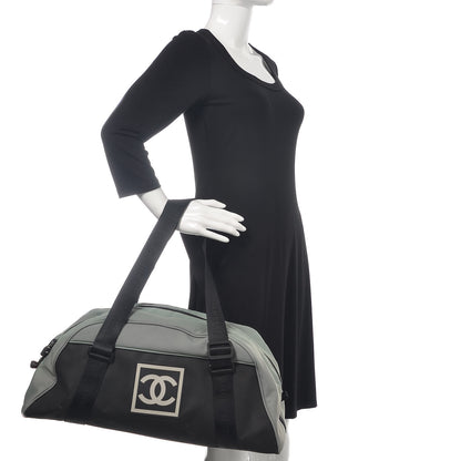 Chanel Nylon Sport Logo Duffel Black Blue 2 of 14