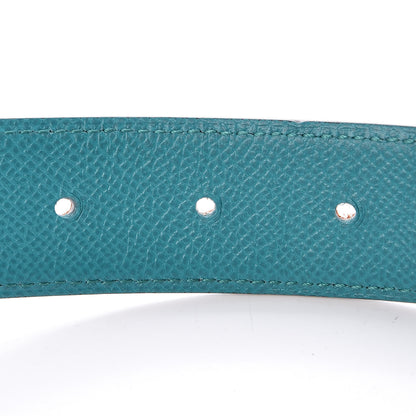 Hermes Swift Epsom 32mm H Belt 95 Gold Bleu Paon 5 of 8