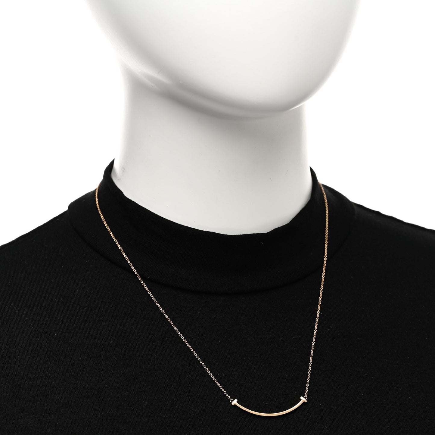 18K Rose Gold Small T Smile Pendant Necklace