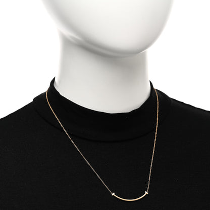 Tiffany 18K Rose Gold Small T Smile Pendant Necklace 2 of 5