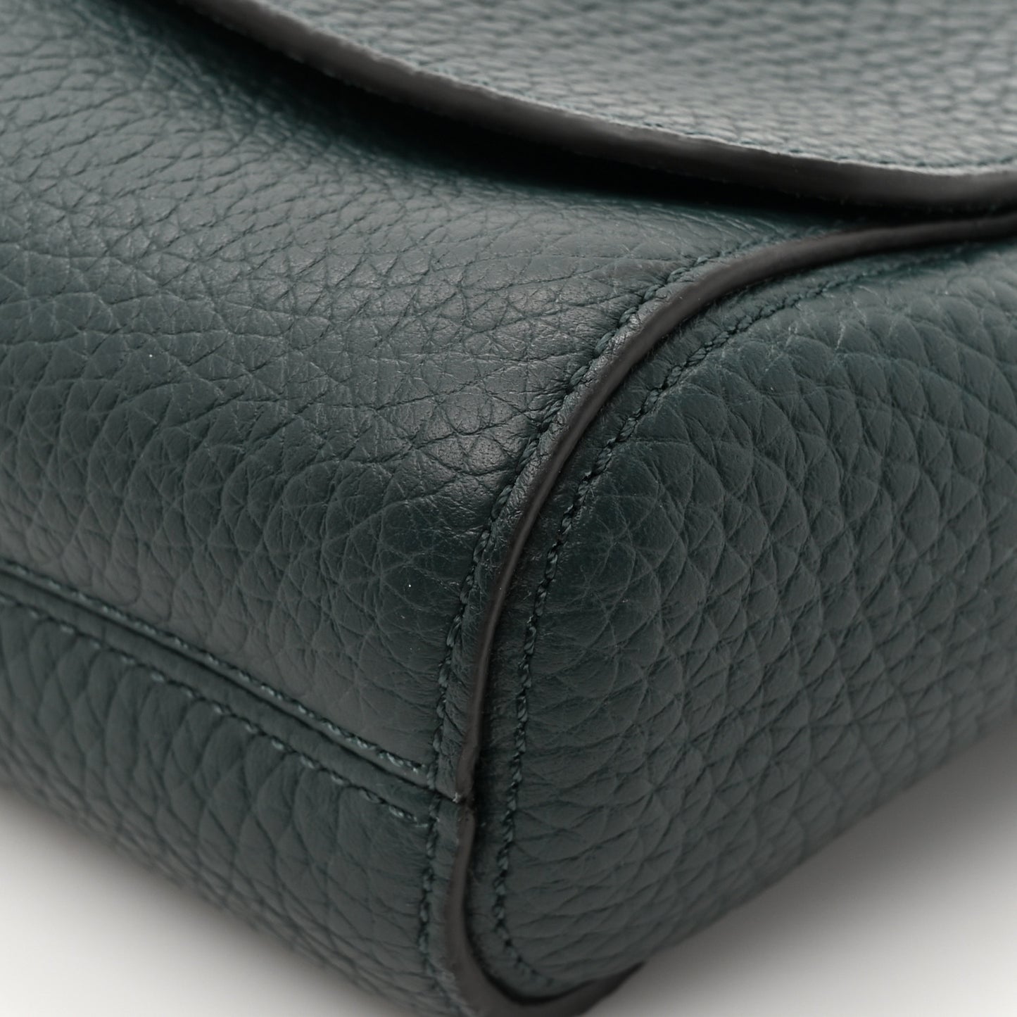 Heavy Grain Calfskin Small Lily Flap Mulberry Green