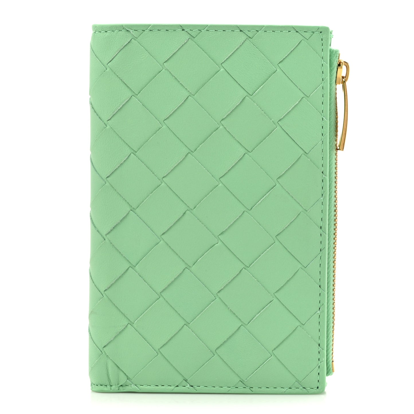 Nappa Intrecciato Bifold Zip Wallet Fountain
