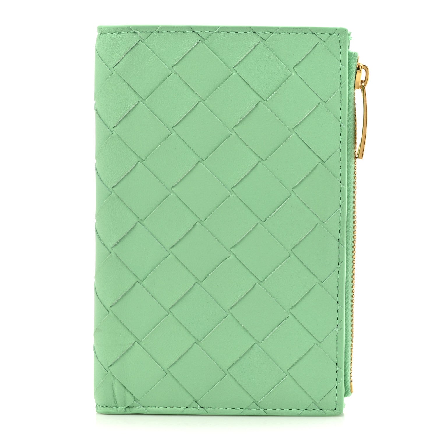 Bottega Veneta Nappa Intrecciato Bifold Zip Wallet Fountain 1 of 9