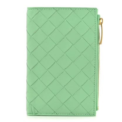 Bottega Veneta Nappa Intrecciato Bifold Zip Wallet Fountain 1 of 9