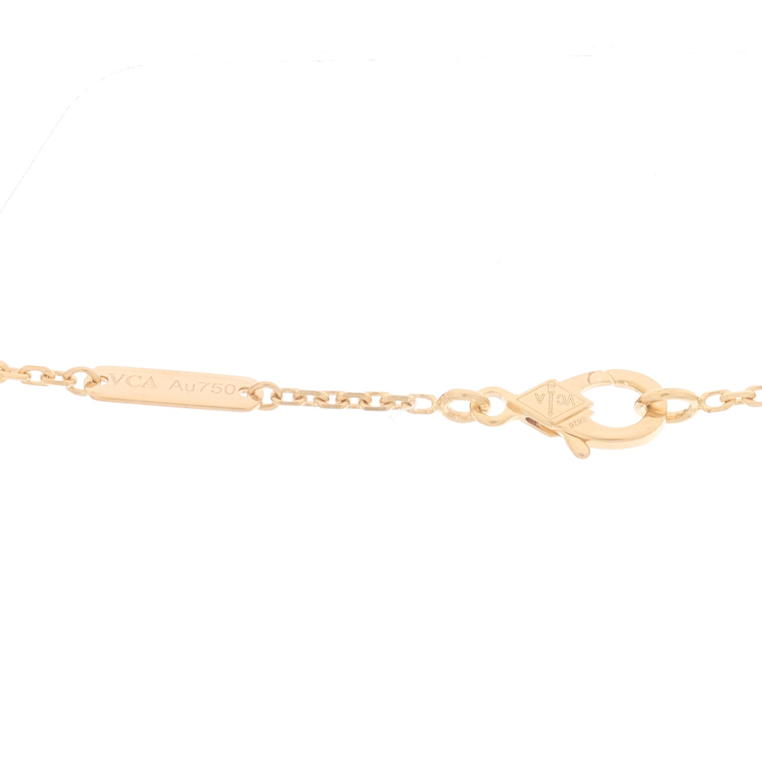 Van Cleef & Arpels 18K Rose Gold Diamond Bulls Eye Vintage Alhambra Pendant Necklace 5 of 5