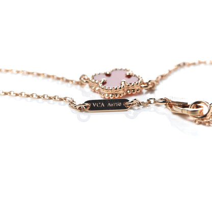 Van Cleef & Arpels 18K Rose Gold Carnelian Sweet Alhambra Bracelet 6 of 7