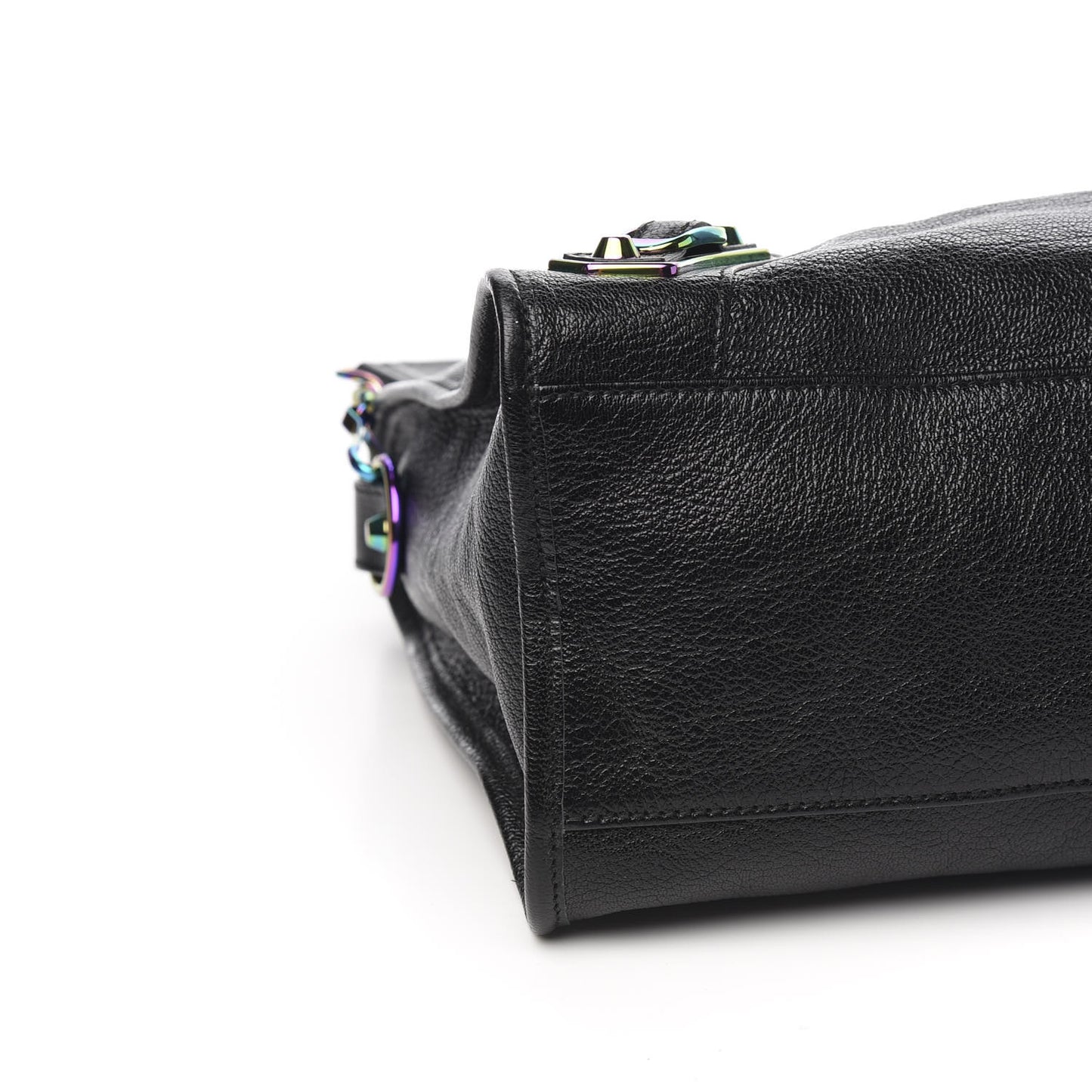 Chevre Iridescent Metallic Edge Hardware City Black