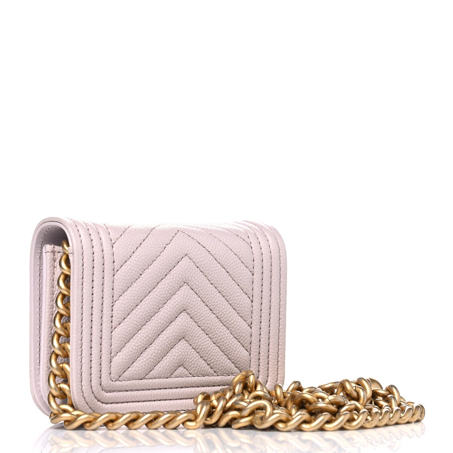 Chanel Caviar Chevron Boy Flap Waist Belt Bag Light Purple 2 of 4