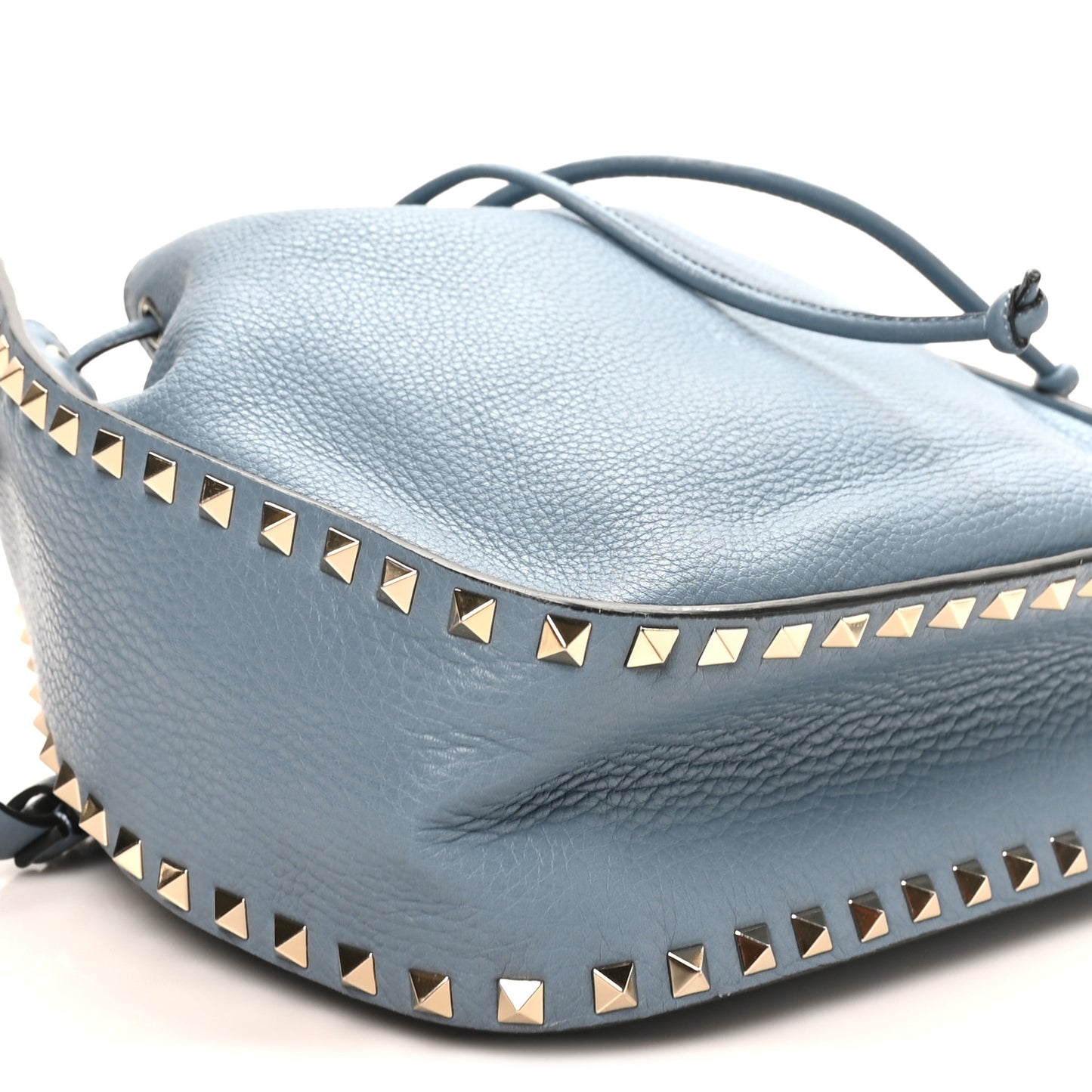 Grained Calfskin Rockstud Bucket Bag Amadeus