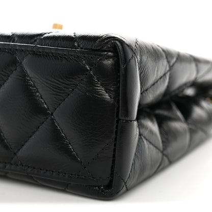Chanel Shiny Aged Calfskin Quilted Nano Kelly Shopper Black 10 of 11