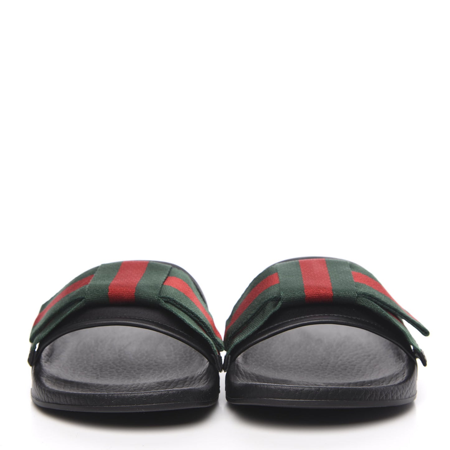 Satin Web Bow Slide Sandals 37 Black