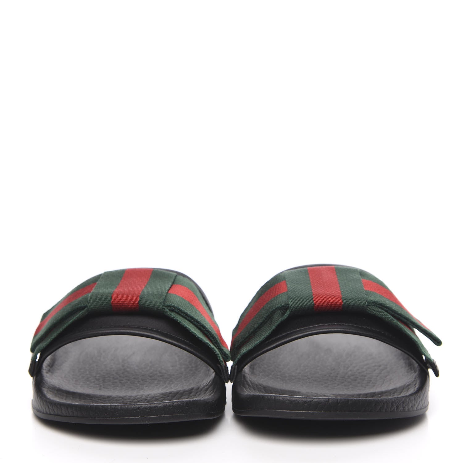 Gucci Satin Web Bow Slide Sandals 37 Black 2 of 7