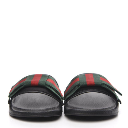 Gucci Satin Web Bow Slide Sandals 37 Black 2 of 7