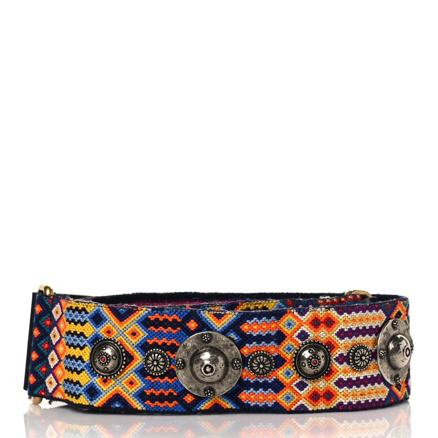 Canvas Embroidered Studded Mexico Shoulder Strap Multicolor