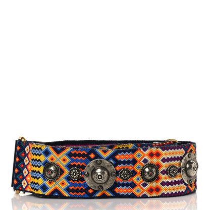 Christian Dior Canvas Embroidered Studded Mexico Shoulder Strap Multicolor 2 of 5