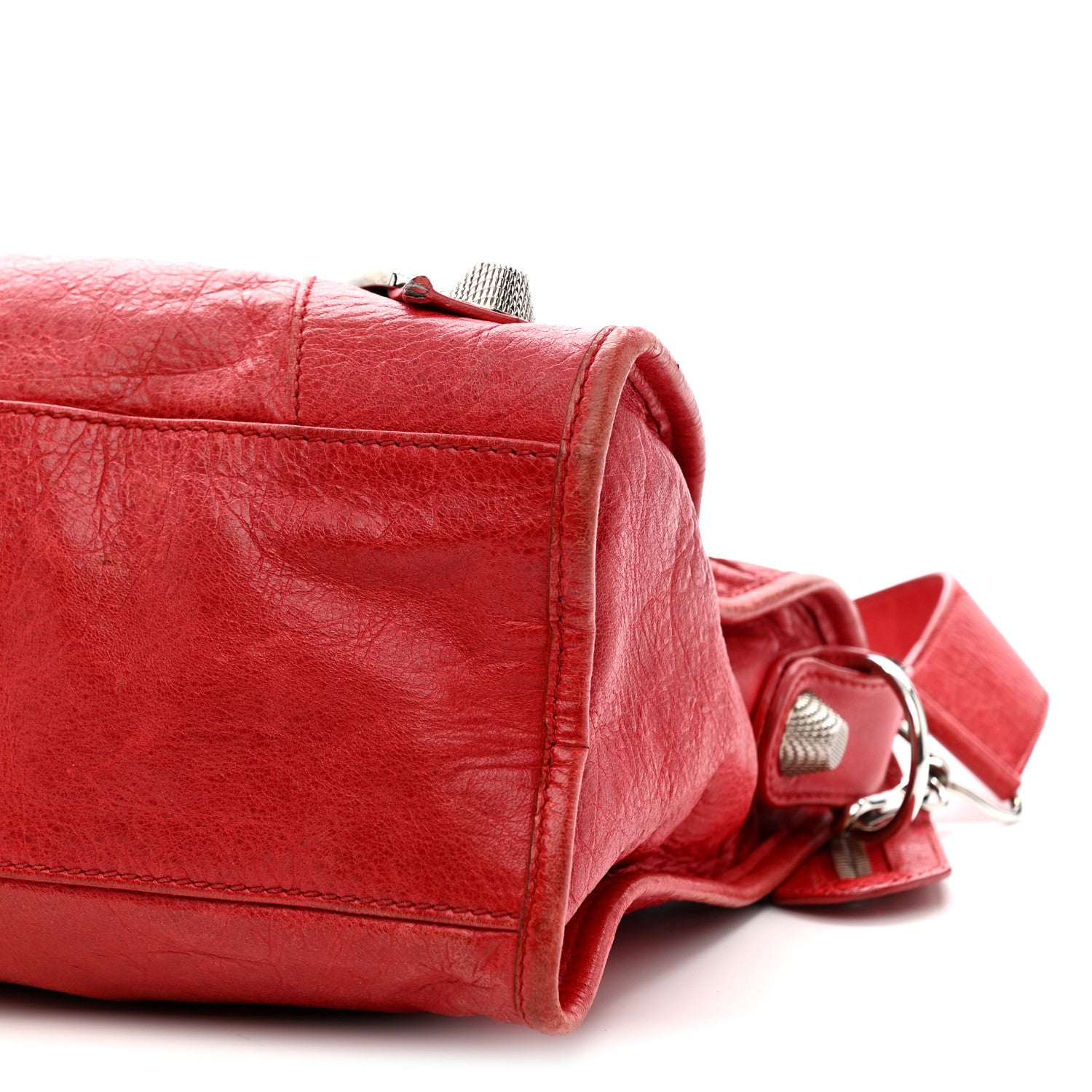 Balenciaga Agneau Giant 21 Silver Hardware City Rouge Coquelicot