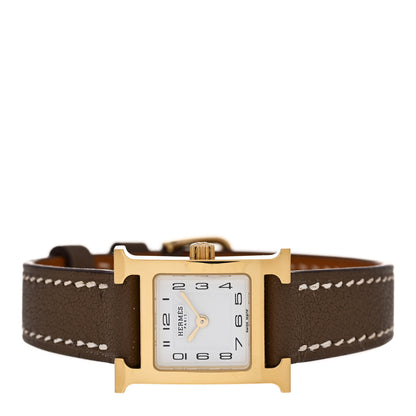 Hermes Stainless Steel Swift 17.2mm Heure H Hour Watch Etoupe 2 of 5