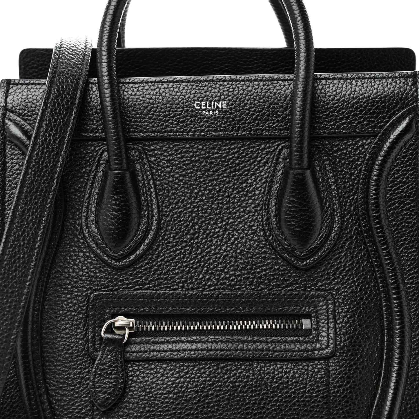 Drummed Calfskin Nano Luggage Black