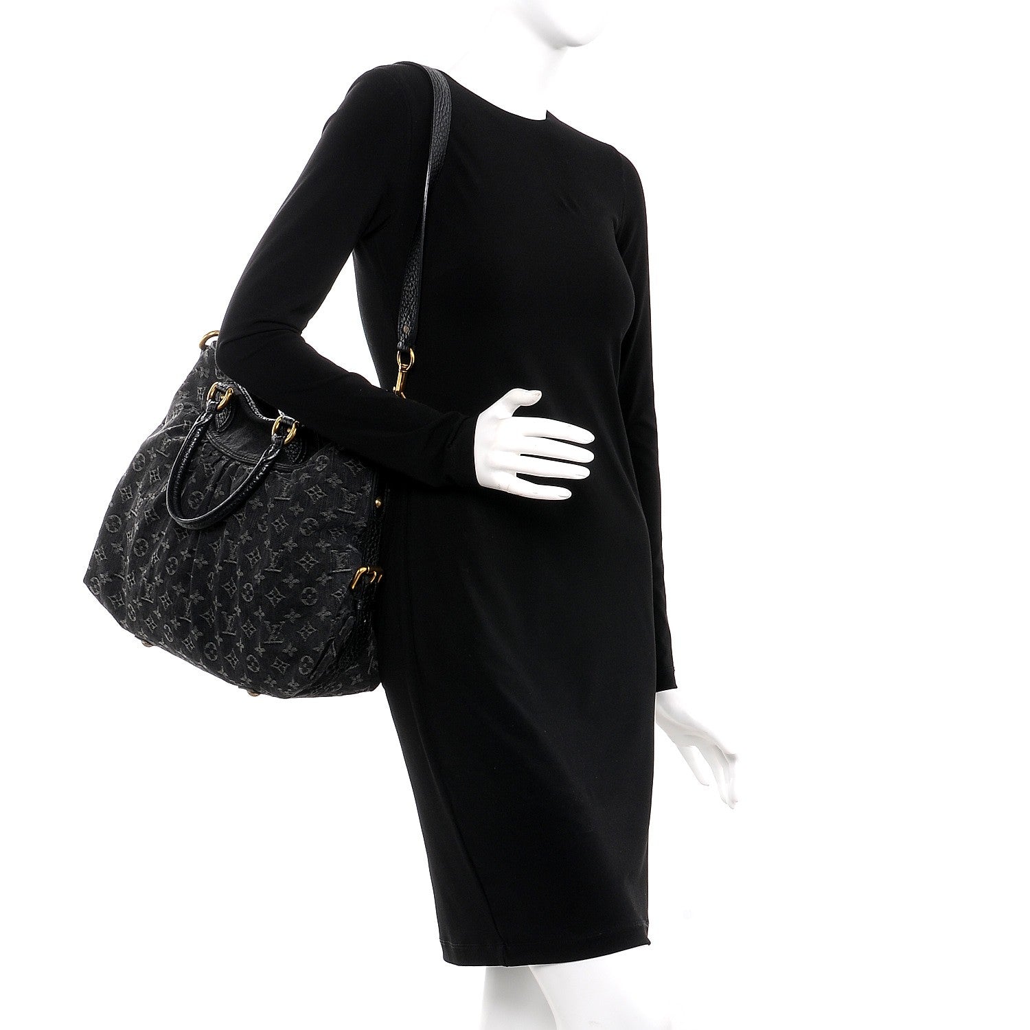 Louis Vuitton Denim Neo Cabby GM Black 2 of 9