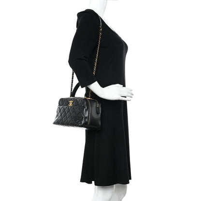 Chanel Lambskin Quilted Medium Trendy CC Bowling Bag Black 2 of 8