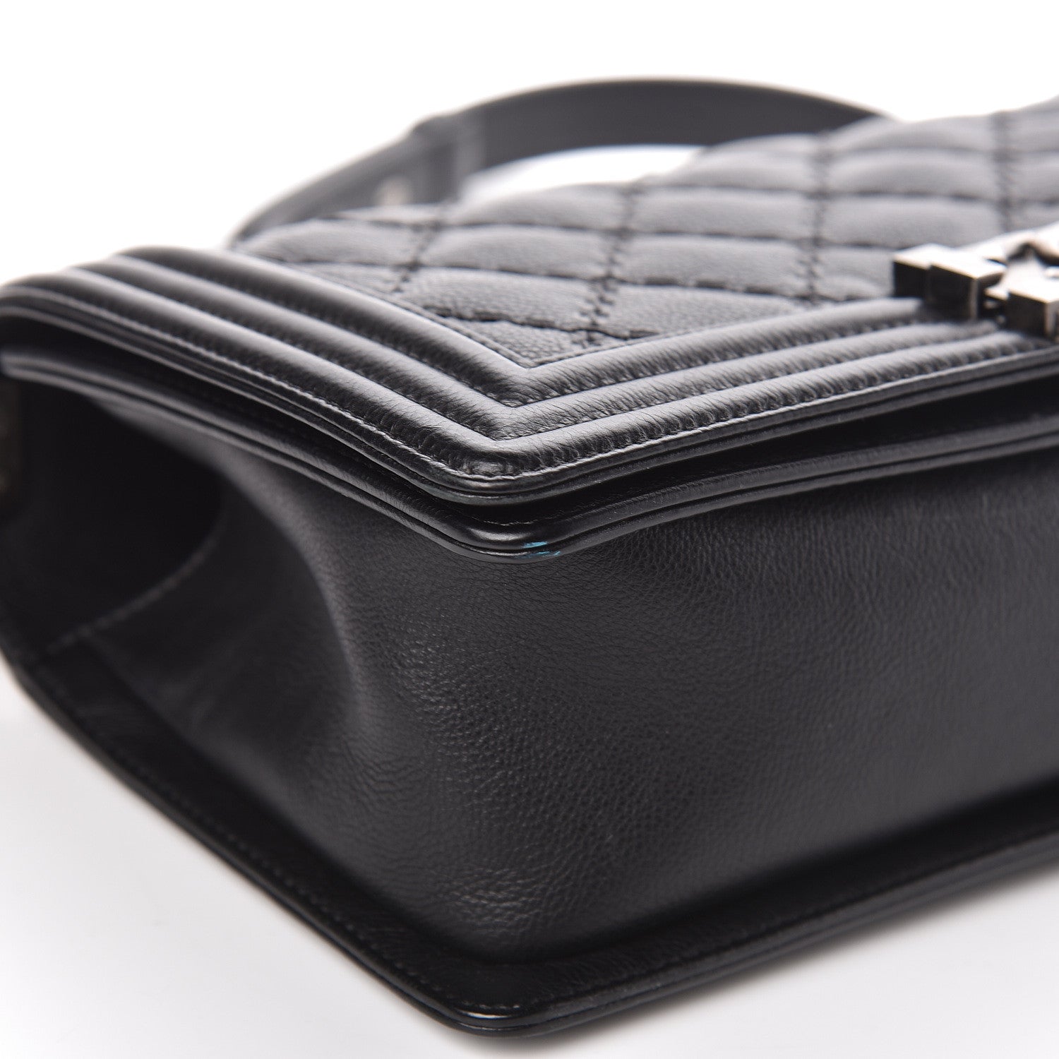 Chanel Calfskin Double Stitch Medium Boy Flap Black 9 of 11