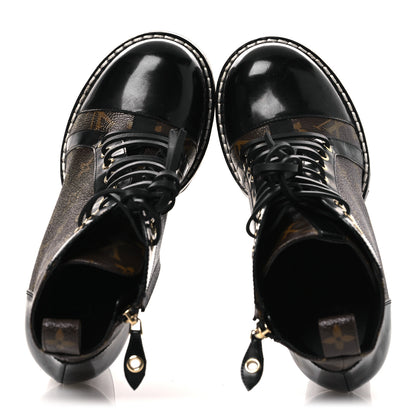 Louis Vuitton Patent Calfskin Monogram Star Trail Ankle Boots 40 Black 2 of 12