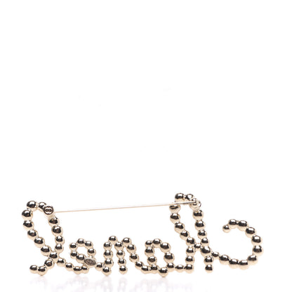 Chanel Metal Glass Swirling Pearls Brooch Pin Gold 2 of 4