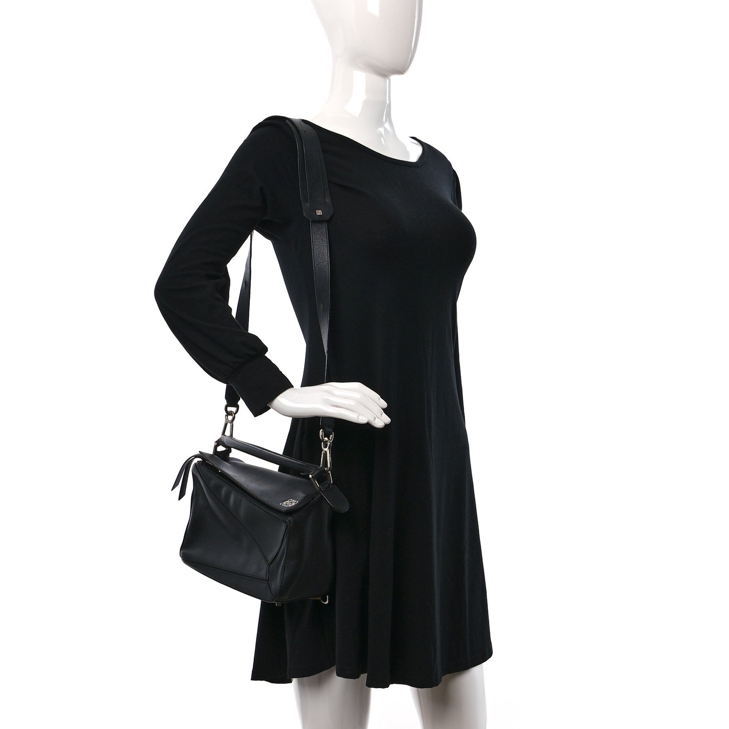 Calfskin Small Puzzle Bag Black