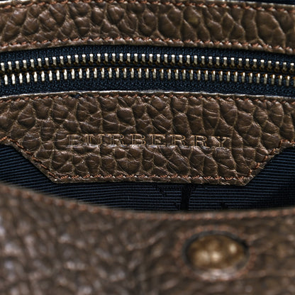 Burberry Metallic Signature Grain Medium Lindburn Hobo Gold 6 of 13