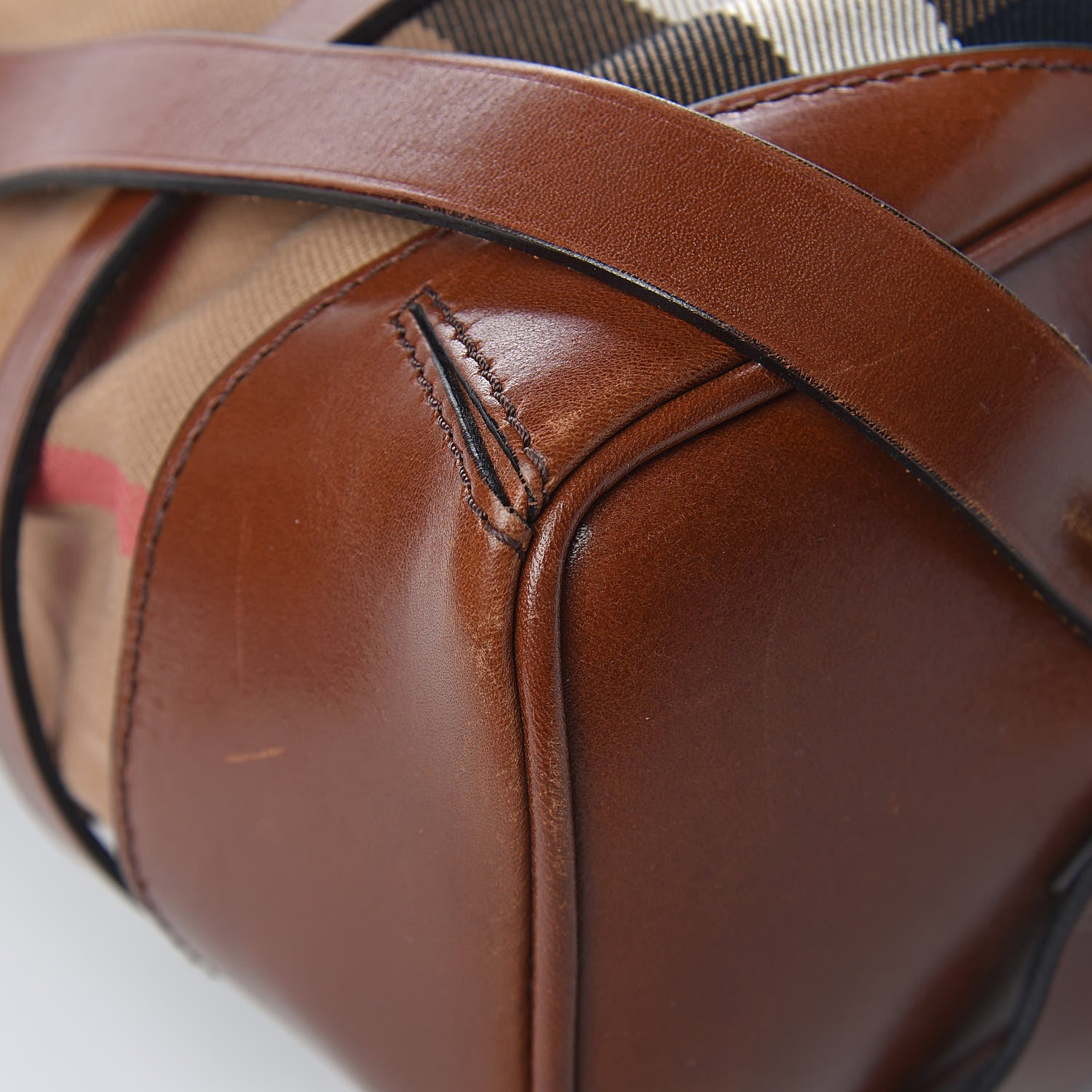 Burberry House Check Bridle Calfskin Medium Gosford Hobo Dark Tan 10 of 18