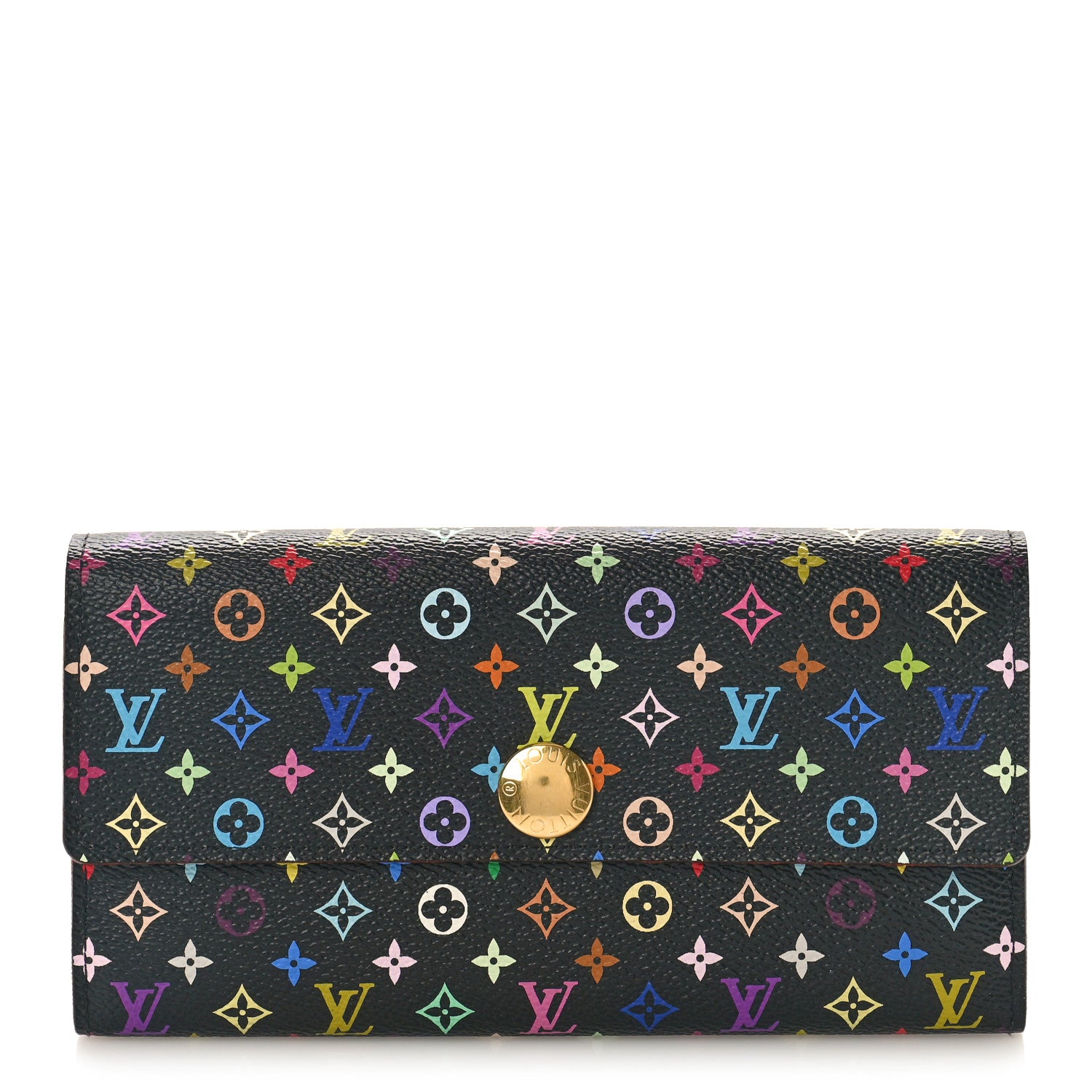 Louis Vuitton Monogram Multicolor Sarah Wallet Black Violet 1 of 9