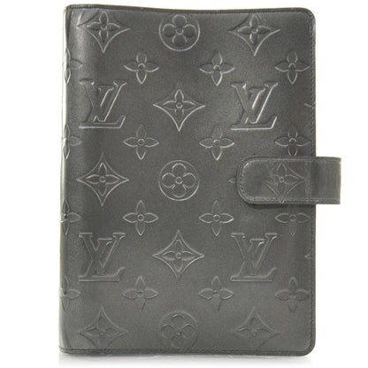 Louis Vuitton Mat Monogram Medium Ring Agenda Black 1 of 8