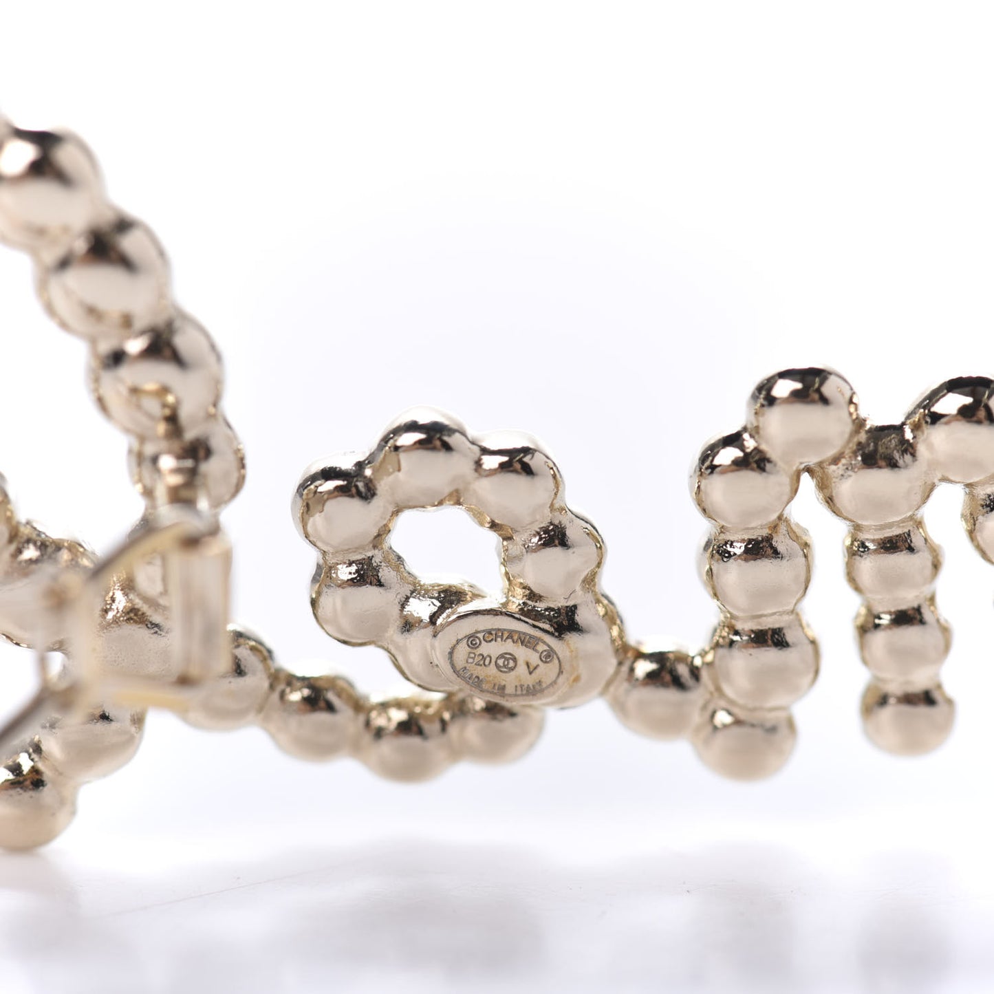 Metal Glass Swirling Pearls Hair Clip Gold