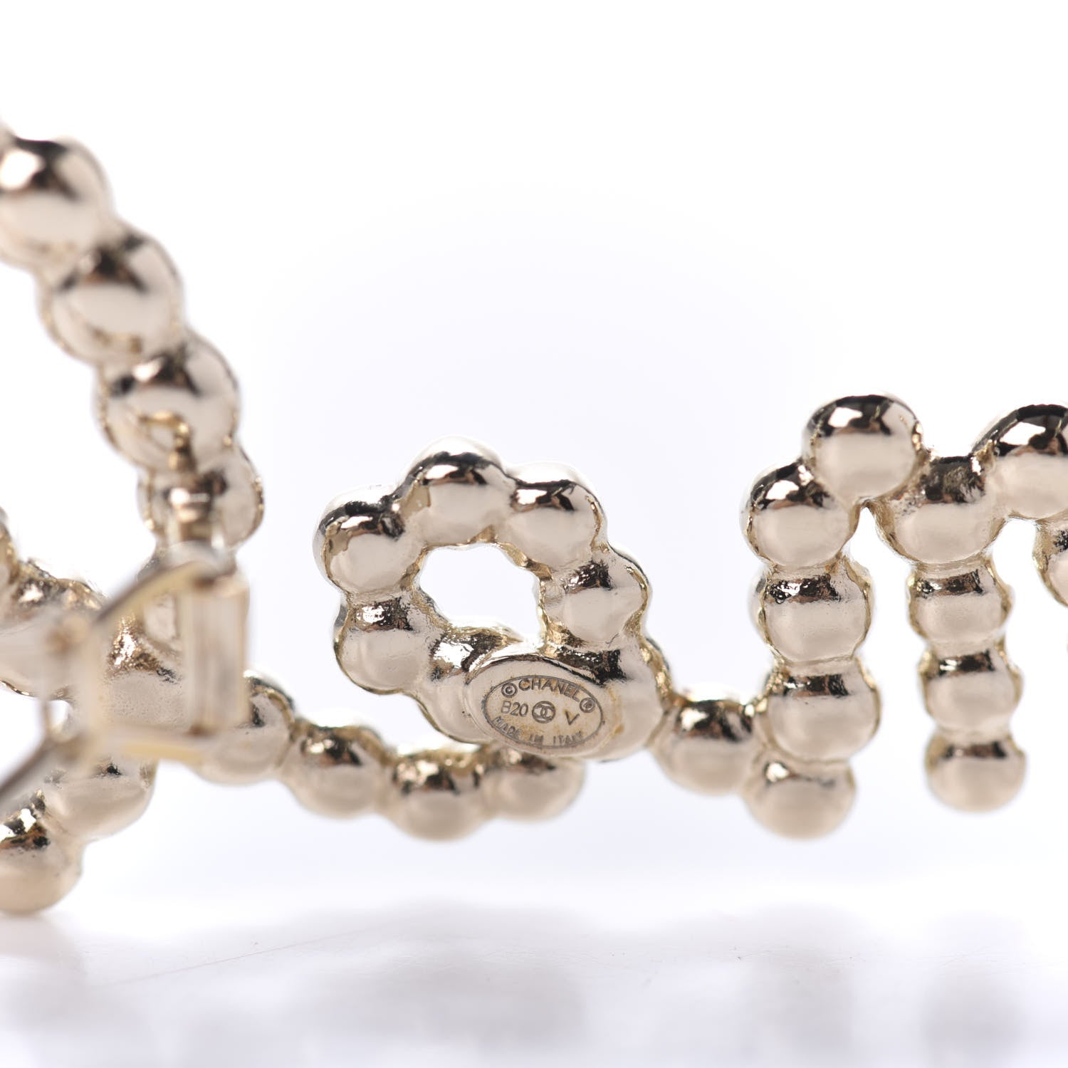 Chanel Metal Glass Swirling Pearls Hair Clip Gold 4 of 5
