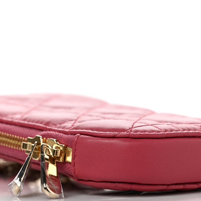Christian Dior Lambskin Cannage Lady Dior Phone Holder Red 6 of 8