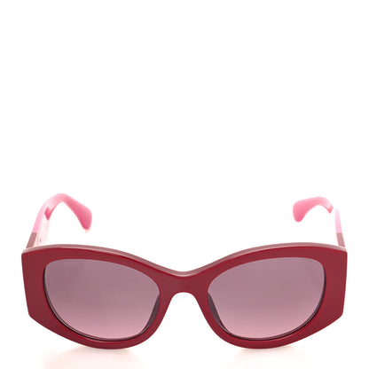 Chanel Acetate Oval Sunglasses 5524-A Pink Red 2 of 9