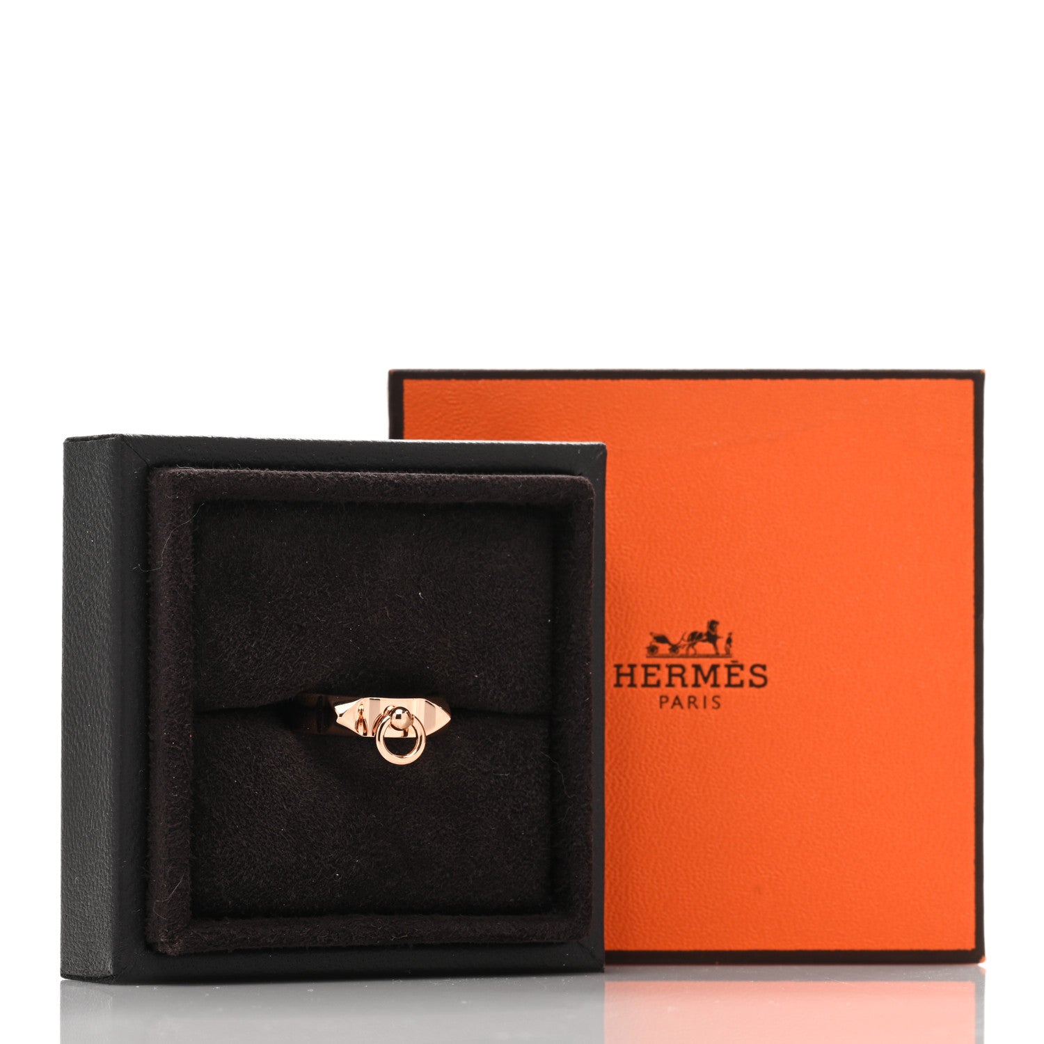 Hermes 18K Rose Gold PM Collier De Chien Ring 52 6 5 of 5