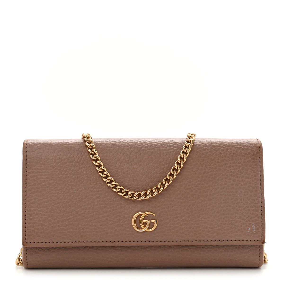 Dollar Calfskin Petite GG Marmont Wallet Chain Bag Porcelain Rose