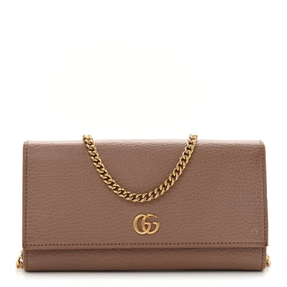 Gucci Dollar Calfskin Petite GG Marmont Wallet Chain Bag Porcelain Rose 1 of 15