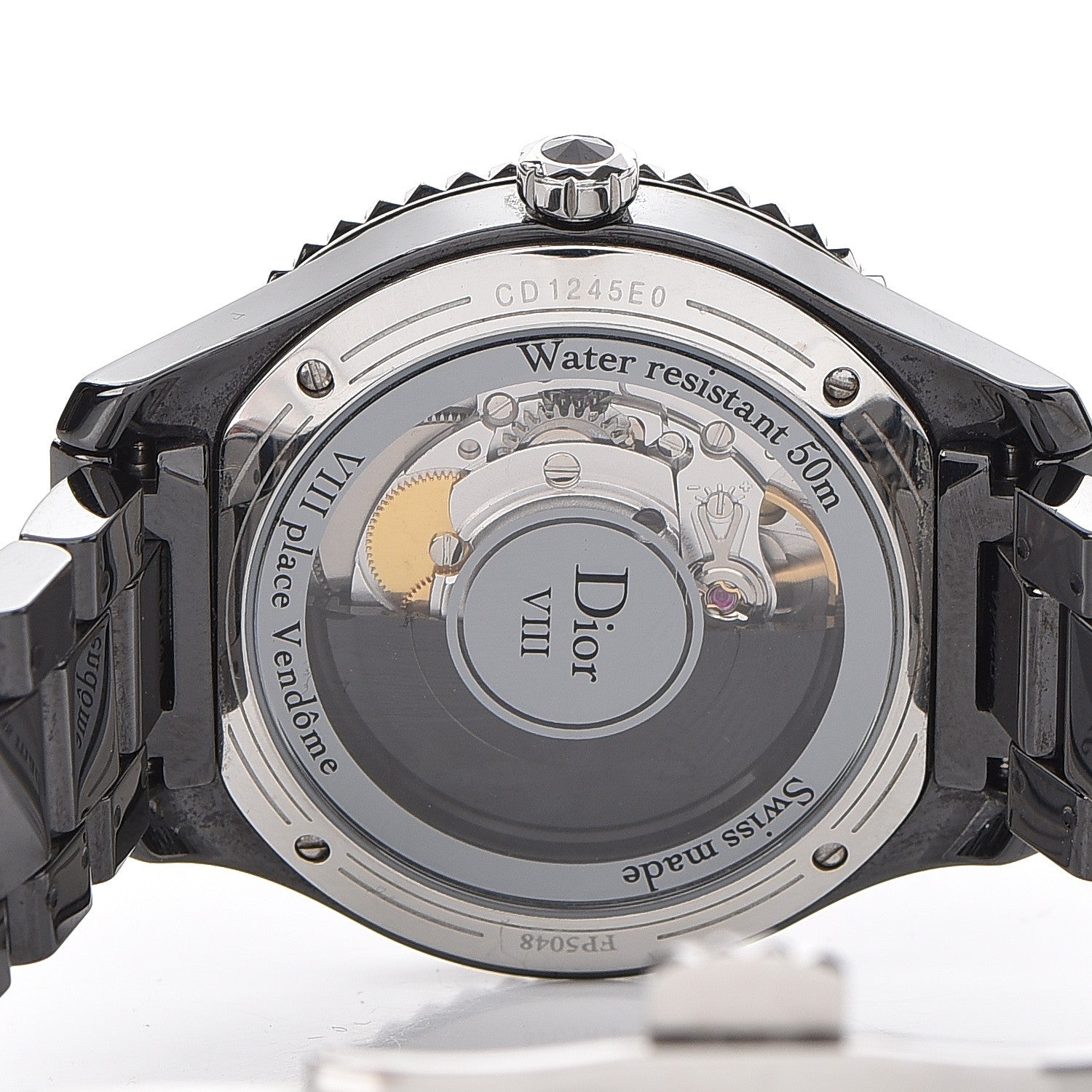 Christian Dior Stainless Steel Ceramic Diamond 38mm Dior VIII Automatic Watch Black 4 of 6
