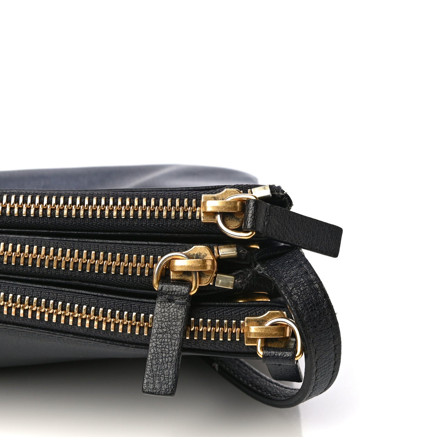 Goatskin Large Trio Crossbody Bag Dark Blue