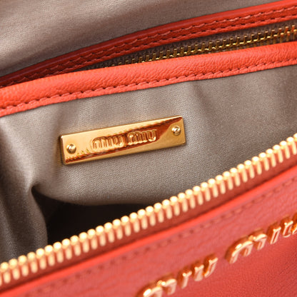 Miu Miu Goatskin Madras Bauletto Orange 9 of 10