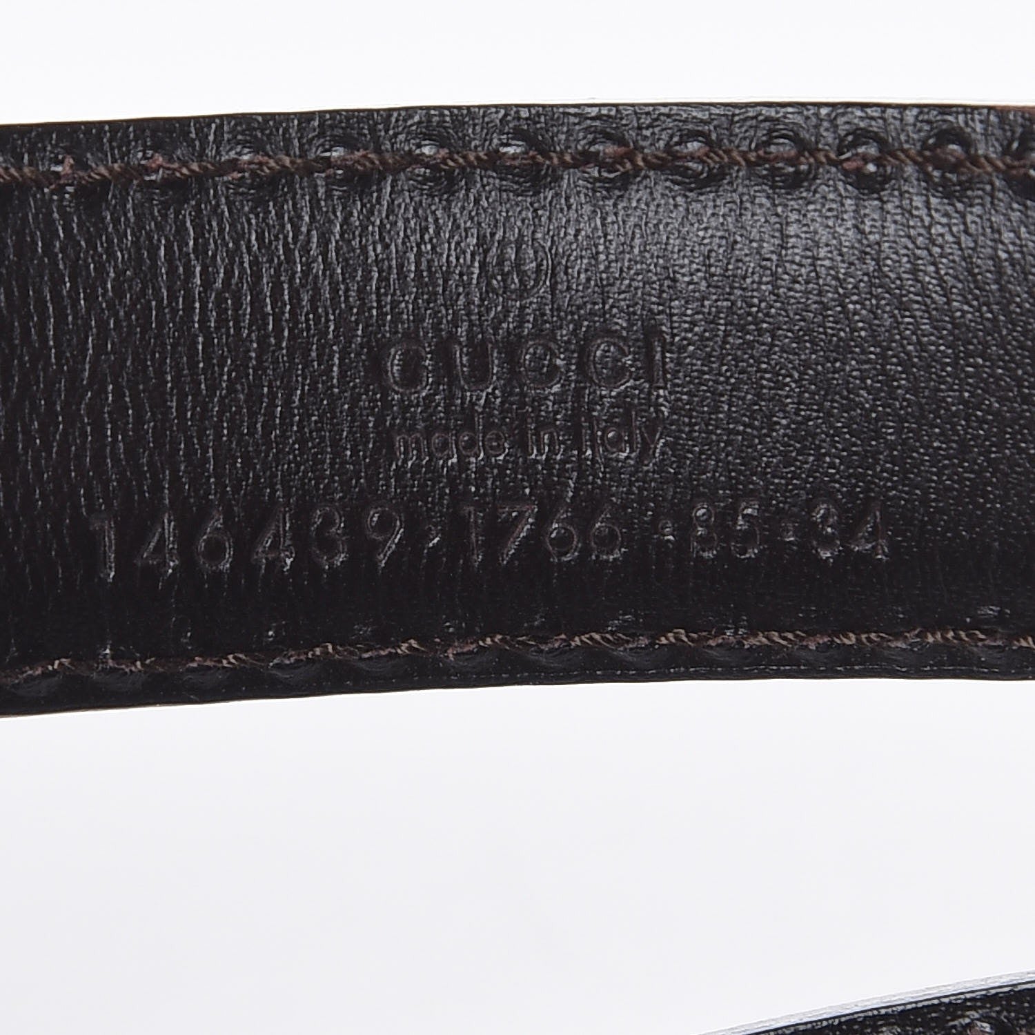 Gucci Guccissima Belt 85 34 Dark Brown 6 of 7