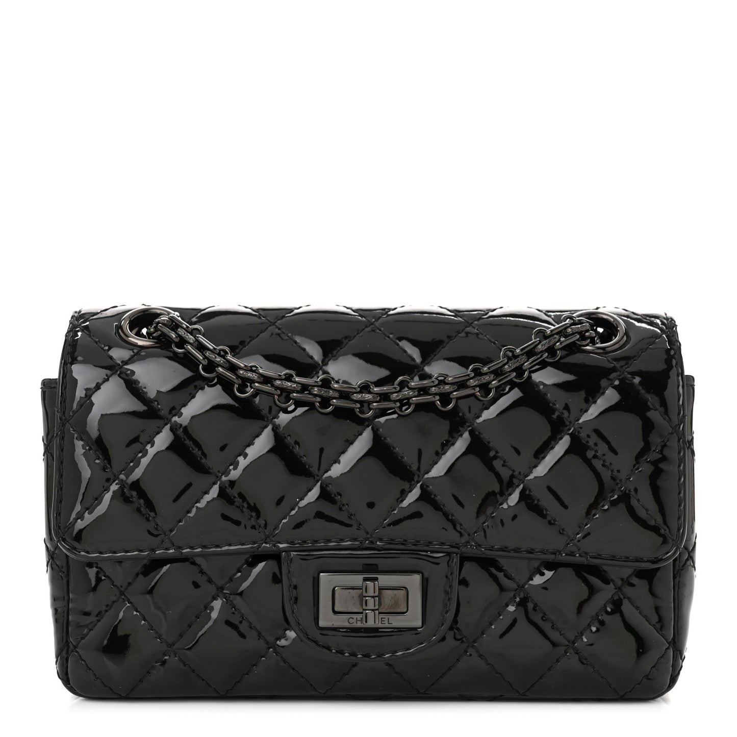 Patent Calfskin Quilted 2.55 Reissue Mini Flap So Black