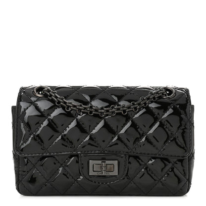Chanel Patent Calfskin Quilted 2.55 Reissue Mini Flap So Black 1 of 10
