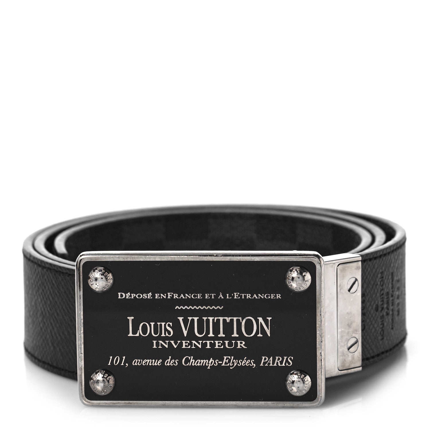 Louis Vuitton Damier Graphite 35mm LV Inventeur Reversible Belt 85 34 1 of 6
